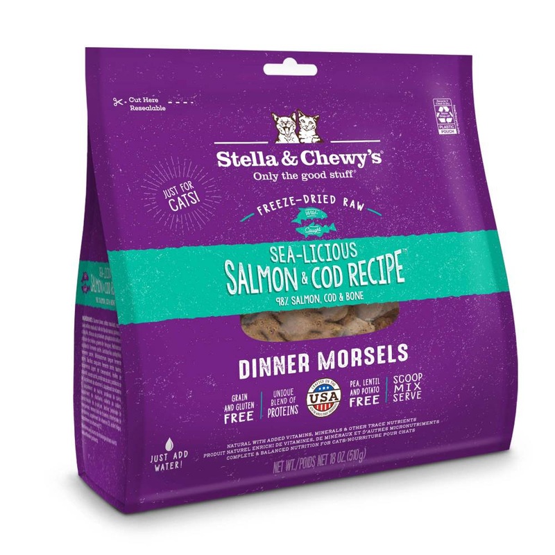 Stella & Chewy’s Cat Freeze-Dried Dinner Morsels – Sea-licious Salmon & Cod 18oz