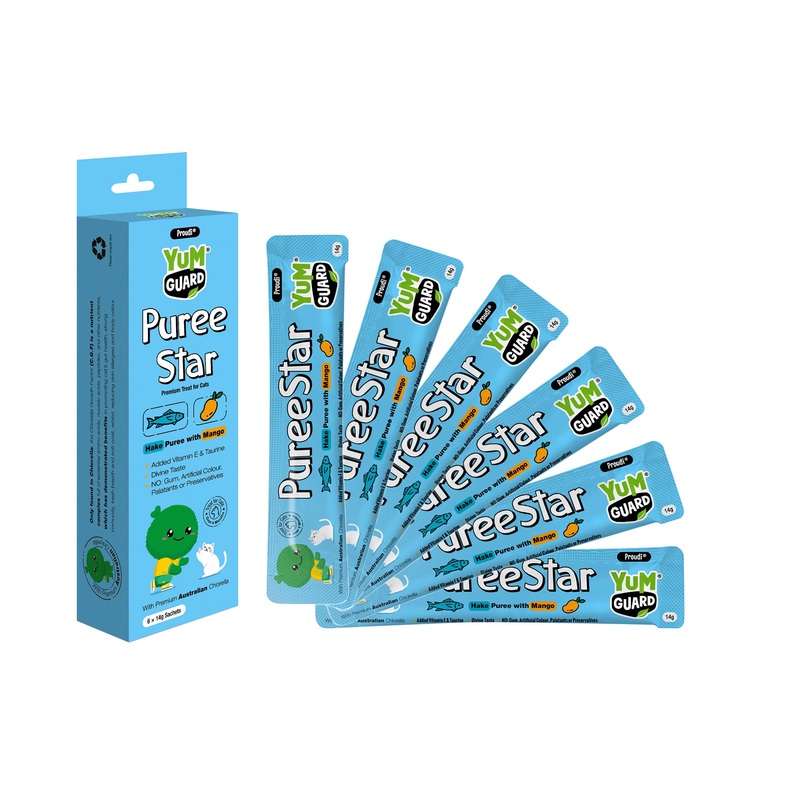 YumGuard Puree Star Hake with Mango Cat Treat 14g x 6