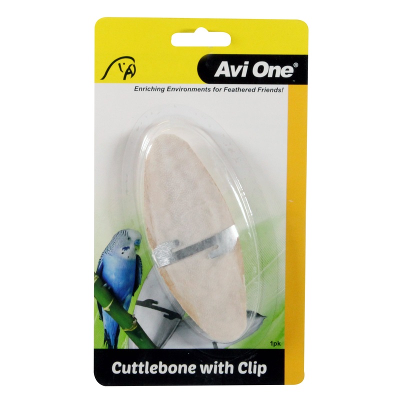 Avi One Bird Cuttlebone with Stainless Steel Clip