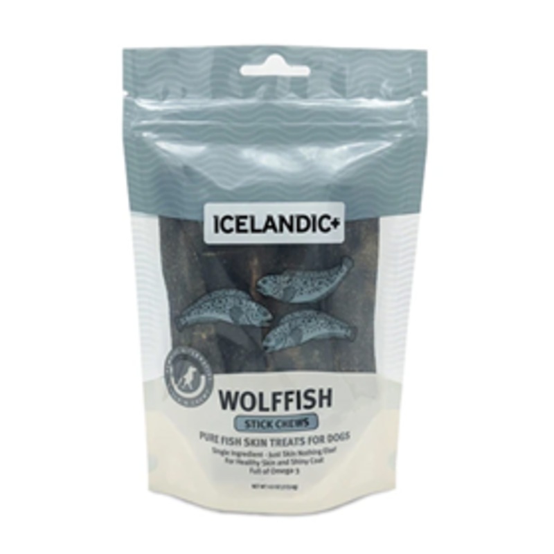 Icelandic+ Wolffish Sticks Chews Fish Dog Treat 4 oz.