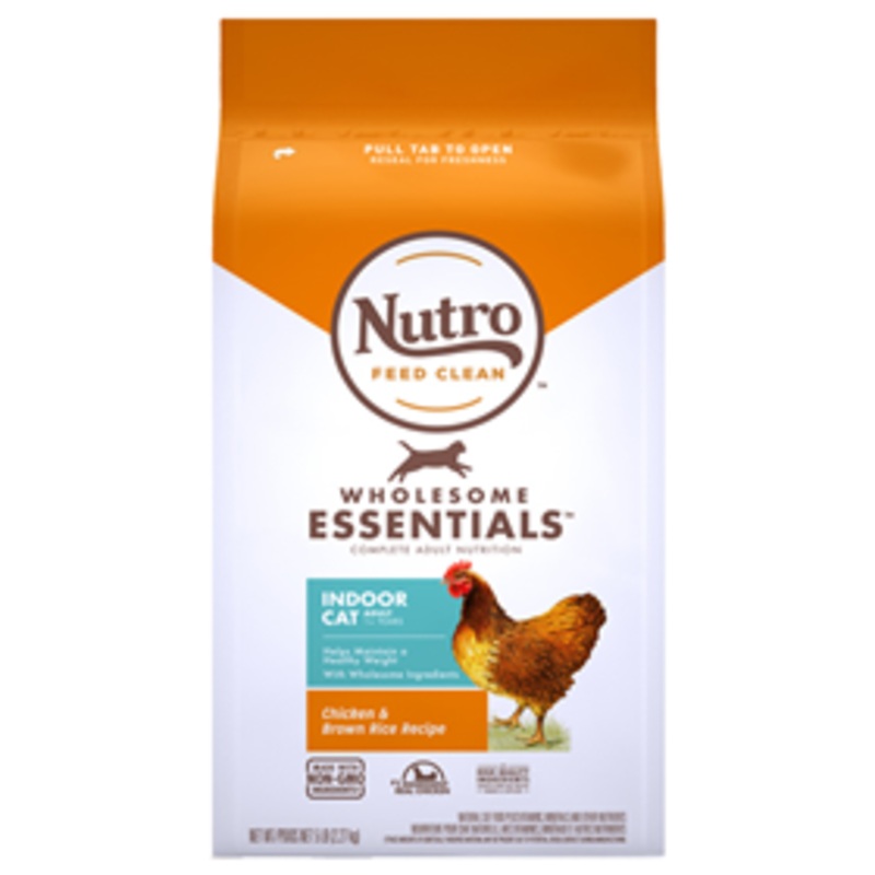 Nutro Wholesome Essentials Indoor Cat Adult Farm-Raised Chicken & Brown Rice Recipe 5 lbs.