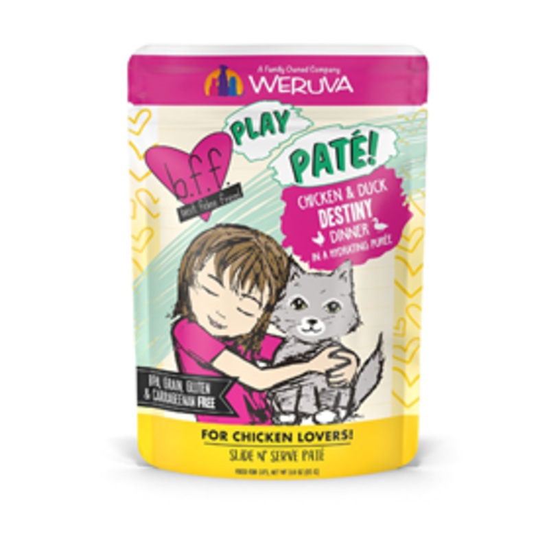 WERUVA b.f.f. Play Pate! Chicken & Duck Destiny Dinner in a Hydrating Puree 3.0 oz.