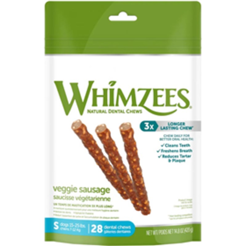 Whimzees Veggie Sausage Dog Treats Small 24 ct