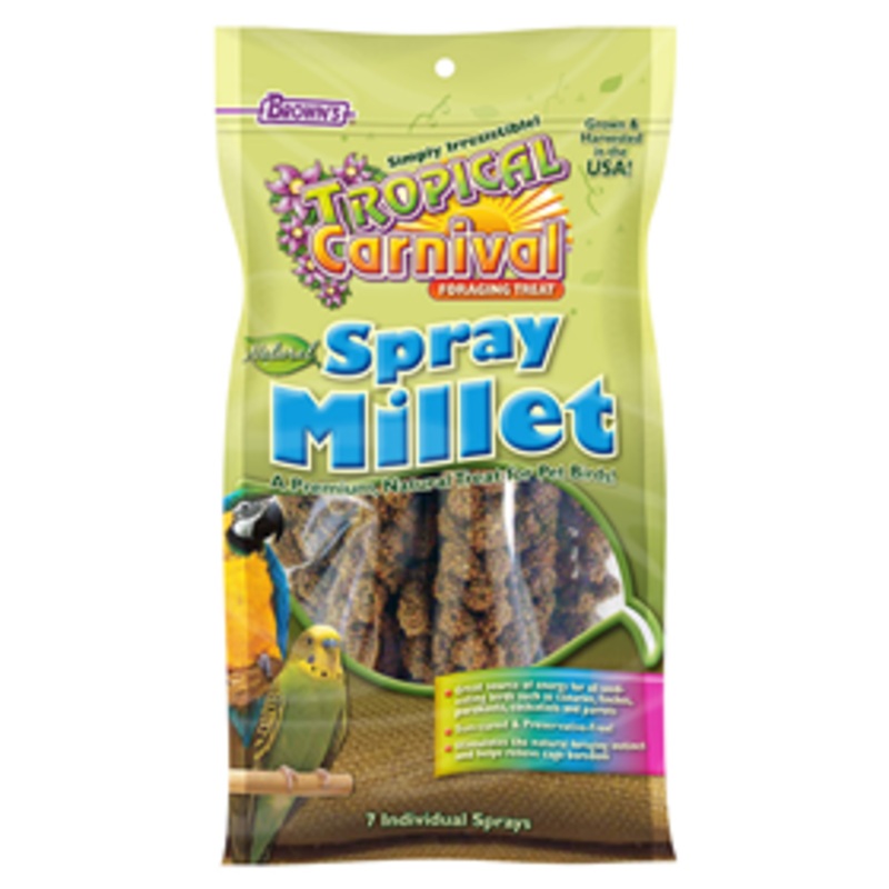 FM Brown’s Tropical Carnival Natural Spray Millet Bird Treats 7 Ct. Bag