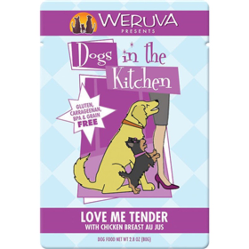 WERUVA Dogs In The Kitchen Love Me Tender Chicken Breast Au Jus Pouch 2.8oz
