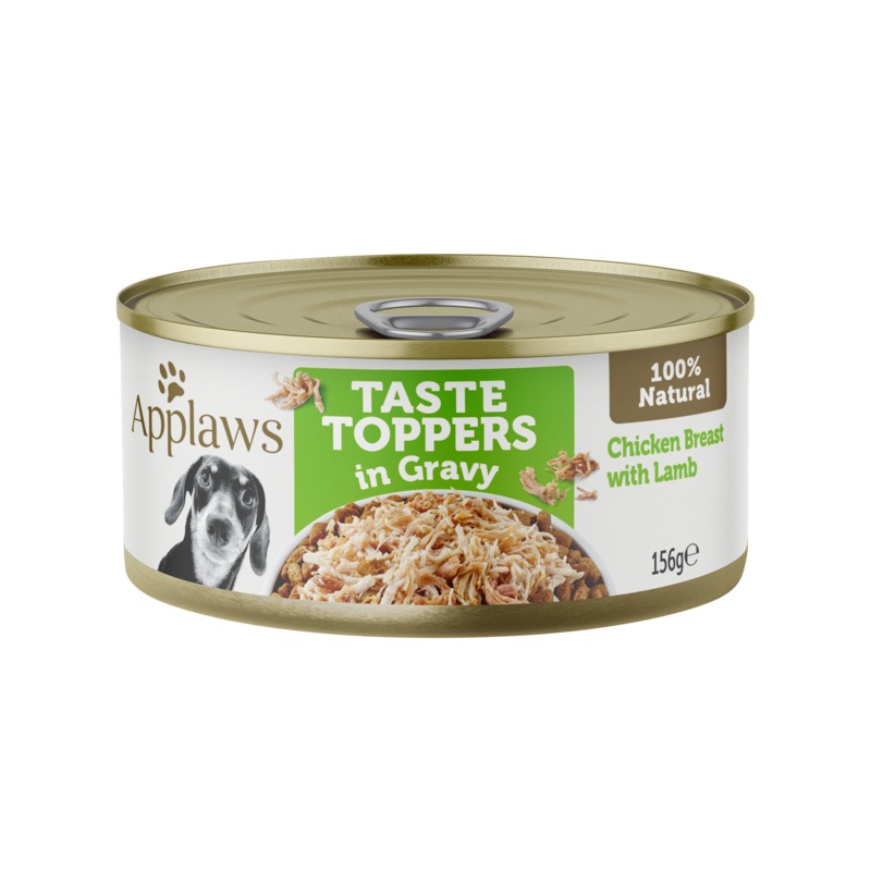 Applaws Taste Toppers Wet Dog Food Chicken Breast with Lamb 156g x 16