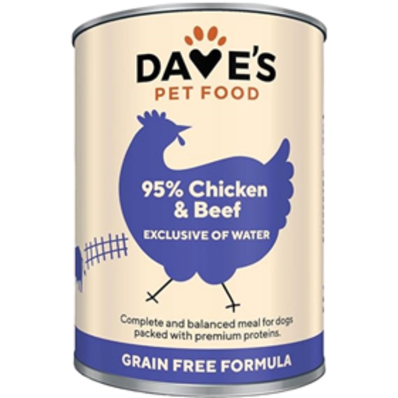 Dave’s 95% Premium Meats Chicken & Beef For Dogs 12.5 oz