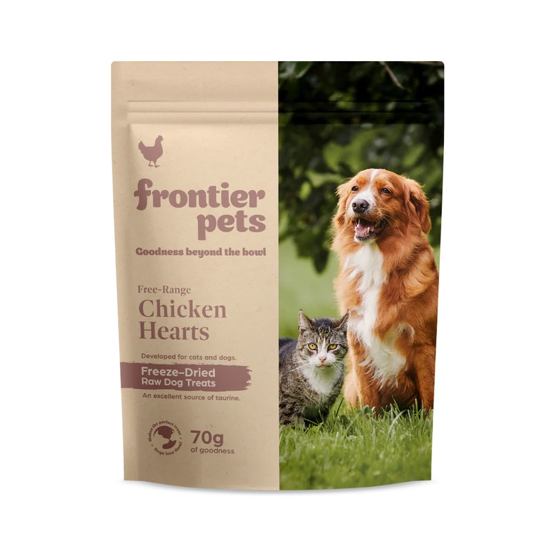 Frontier Pets Free-Range Chicken Hearts Freeze-Dried Raw Treats for Dogs & Cats 70g