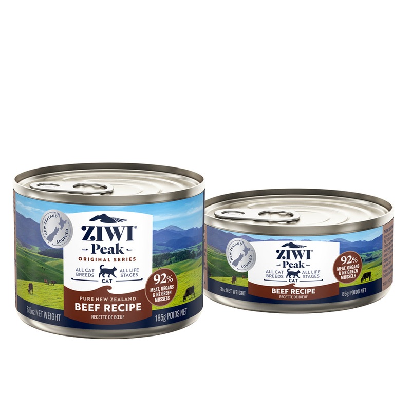 Ziwi Peak Beef Wet Cat Food|85g Single Can|185g Single Can|185g x 12|85g x 24