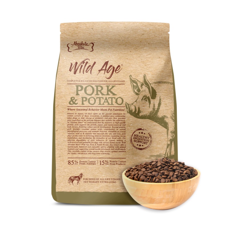 Absolute Bites Wild Age Dog Pork & Potato Complete & Balanced For All Life Stages 22lbs