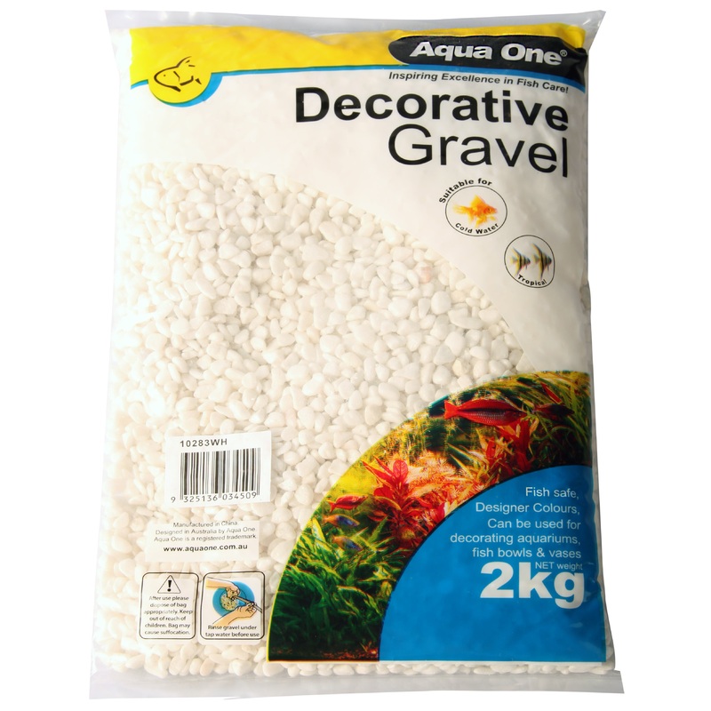 Aqua One Decorative Gravel 2kg White 7mm