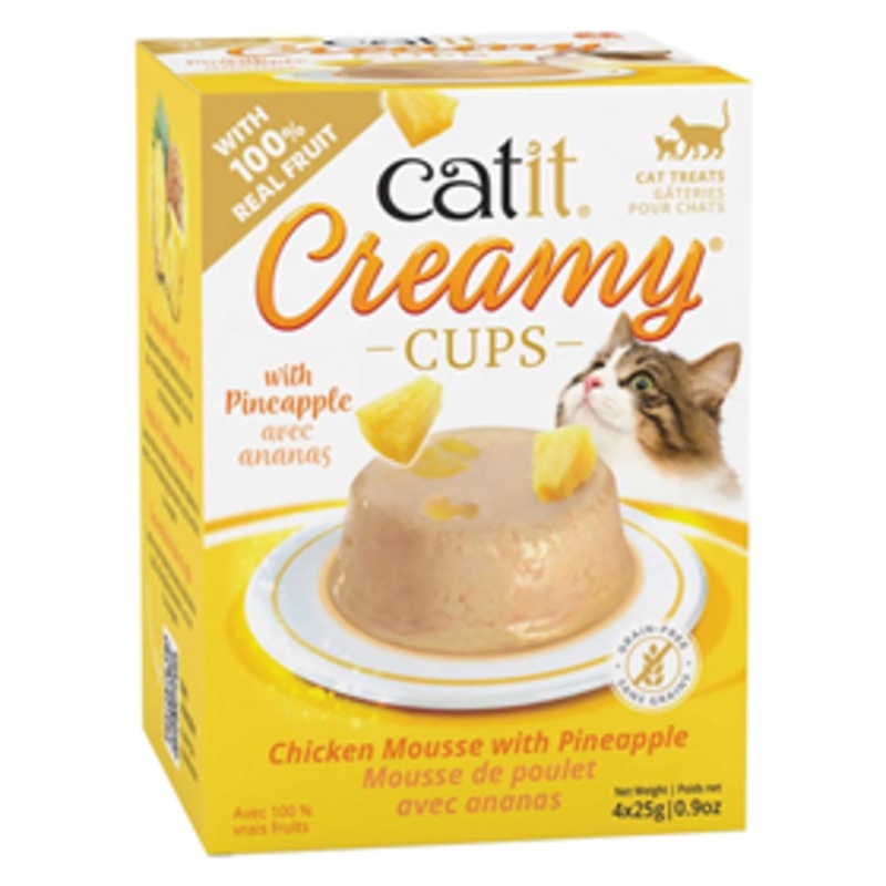 Catit Creamy Cups Chicken Mousse with Pineapple 4pk