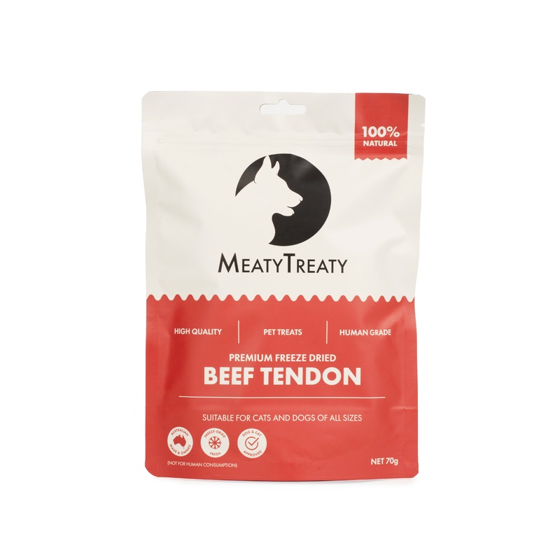 Meaty Treaty Australian Freeze Dried Beef Tendon Dog Treats 70g