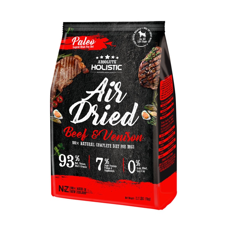 Absolute Holistic Air Dried Dog Food – Beef & Venison 1kg