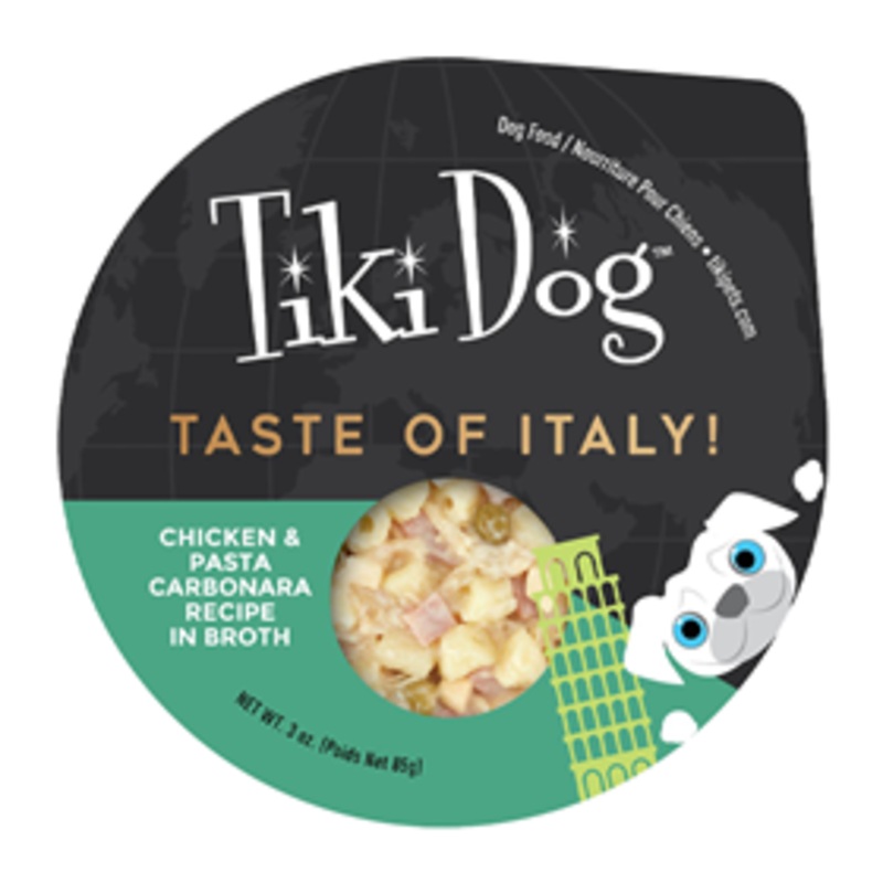Tiki Dog Taste of Italy with Chicken, Pasta Carbonara Recipe in Broth 3 oz.