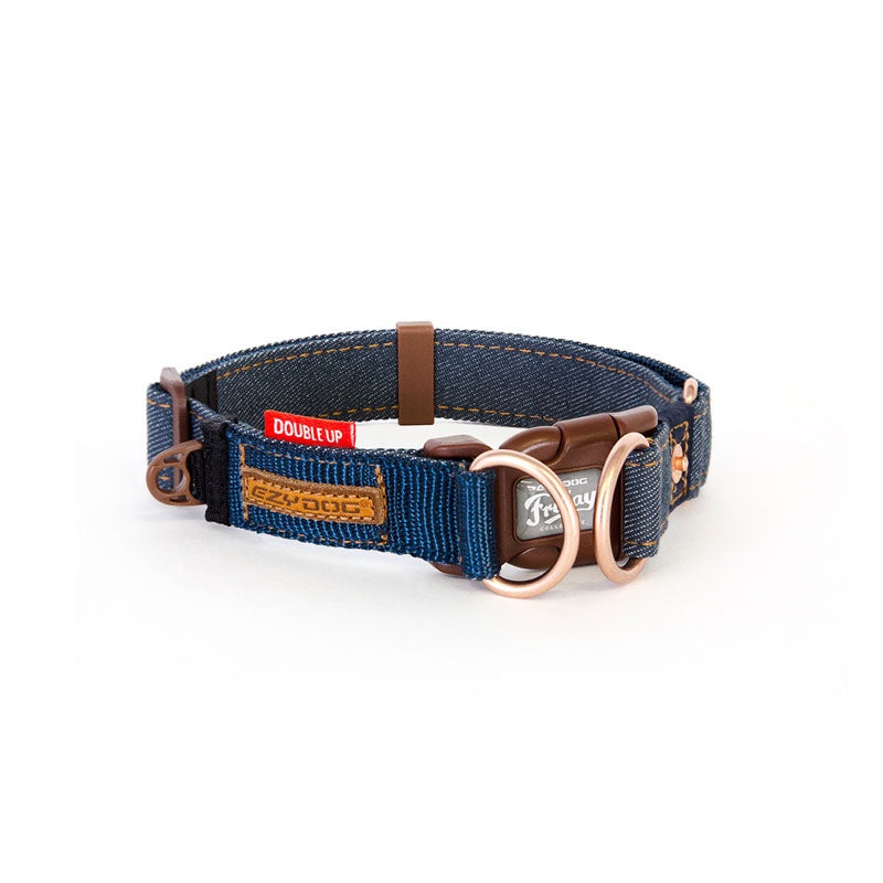 EzyDog Denim Double Up Collar|Large|Medium|Small|XLarge