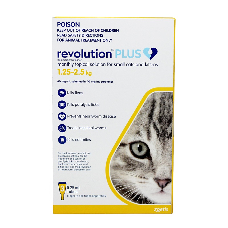 Revolution Plus Small Cats & Kittens 1.25-2.5kg – 3 Pack