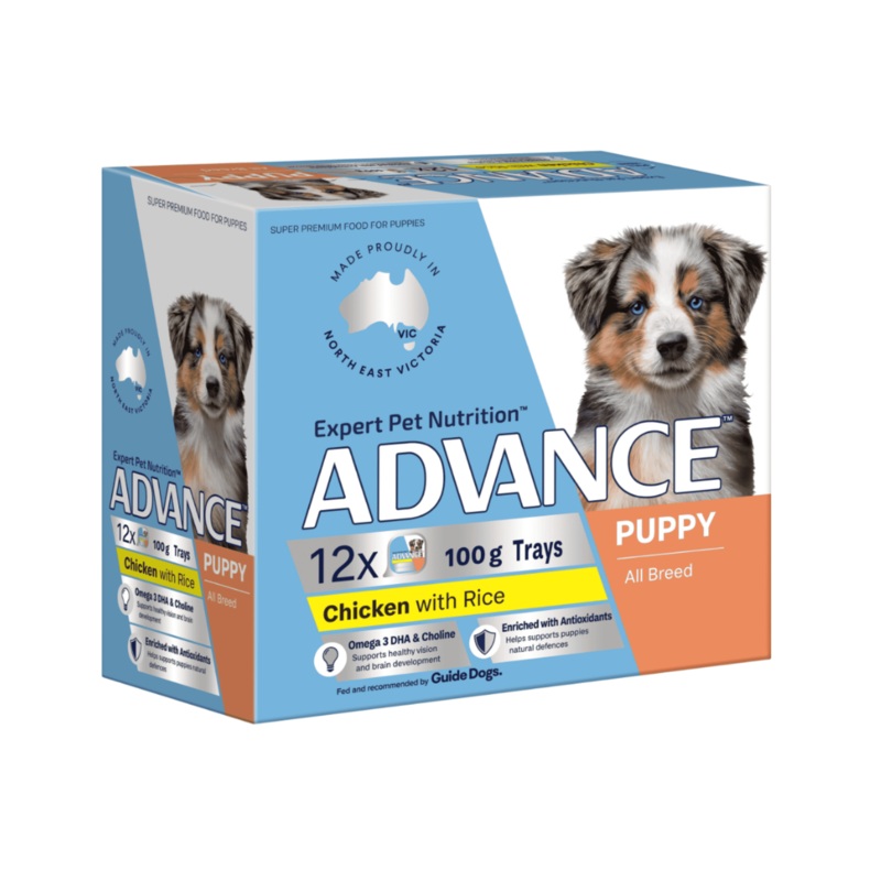 Advance Chicken with Rice All Breed Puppy Wet Food 100g Trays