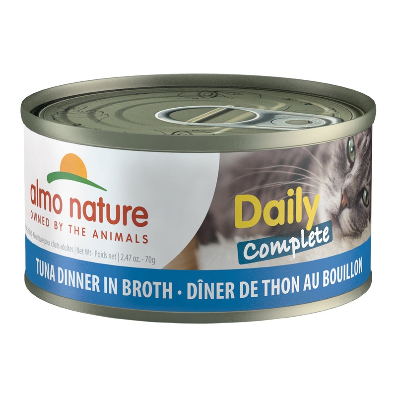 Almo Nature HQS Daily Complete Tuna Dinner In Broth Canned Cat Food: 5.29 Oz, Case of 24