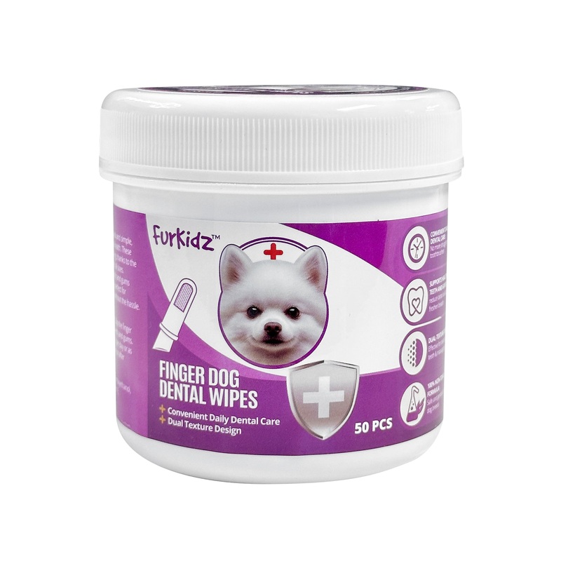 FurKidz Finger Dental Wipes for Dogs – 50 Jar