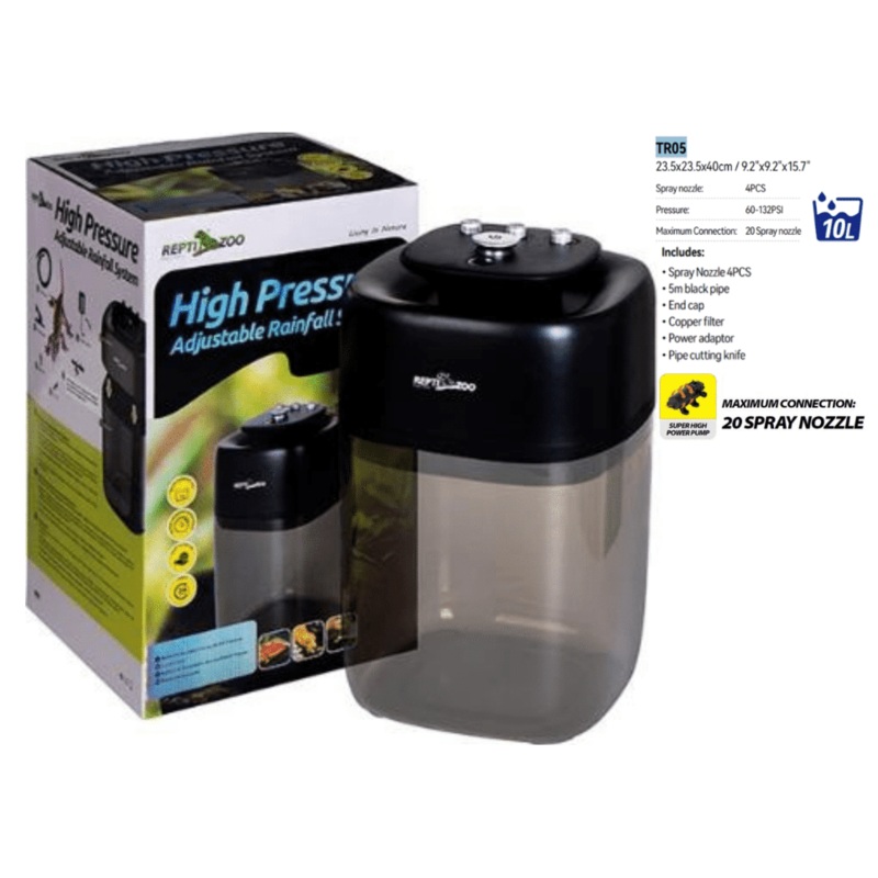 High Pressure Adjustable Rainfall System 23.5×23.5x40cm 10L