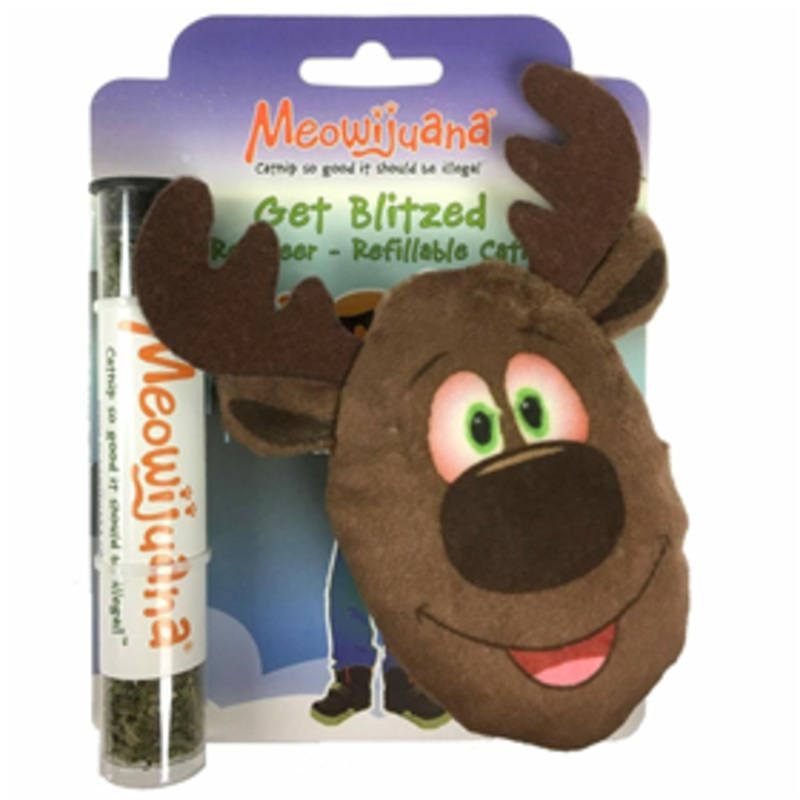 Meowijuana Get Blitzed Catnip Reindeer Refillable Catnip Toy