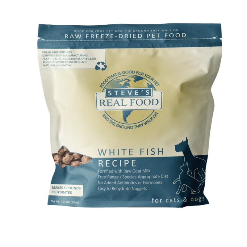 Steve’s Real Food Cats & Dogs Raw Freeze Dried White Fish 20oz