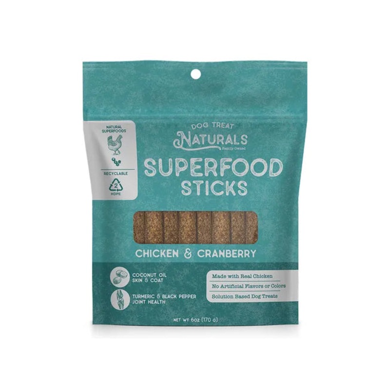 Dog Treat Naturals Superfood Sticks – Chicken & Cranberry 170g