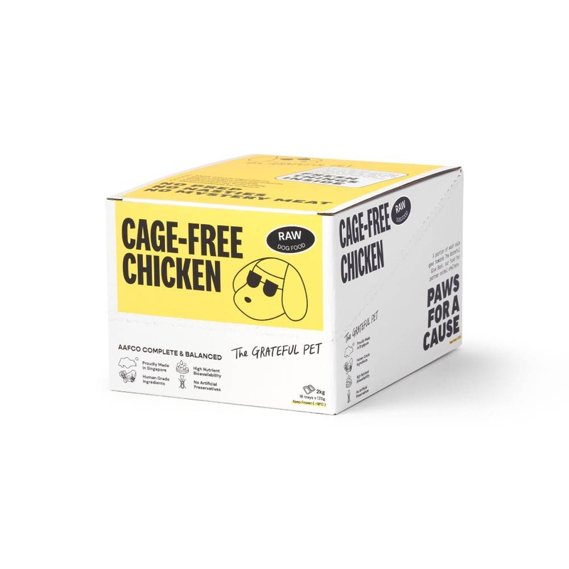 *FROZEN* The Grateful Pet Dog Raw Cage-Free Chicken 2kg (125g x 16)