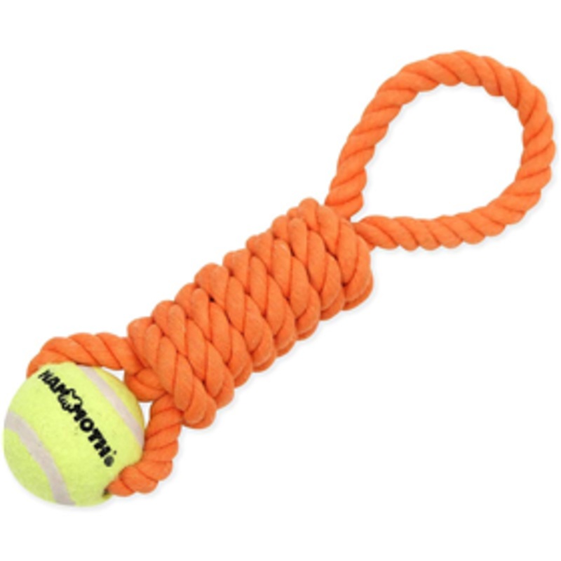 Mammoth Flossy Chews Twister Pull Tug with Tennis Ball