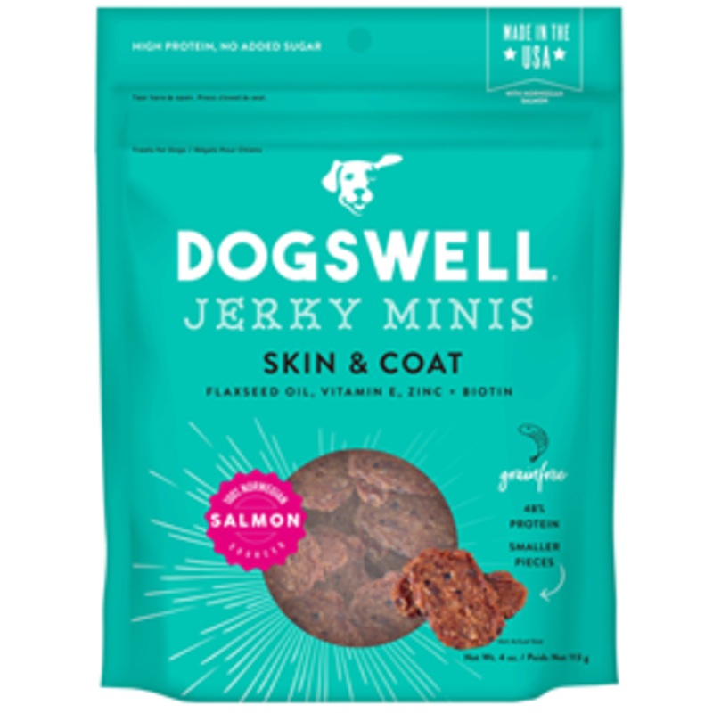 Dogswell Skin & Coat Salmon Mini Jerky Dog Treats 4 oz