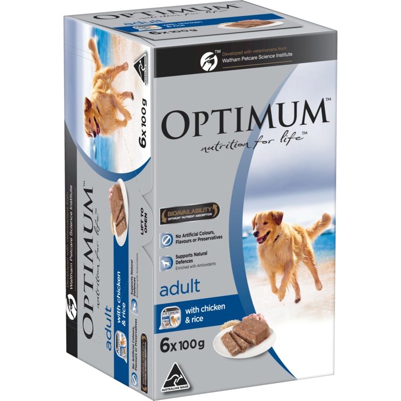 Optimum Dog Adult Chicken & Rice 100g x 6