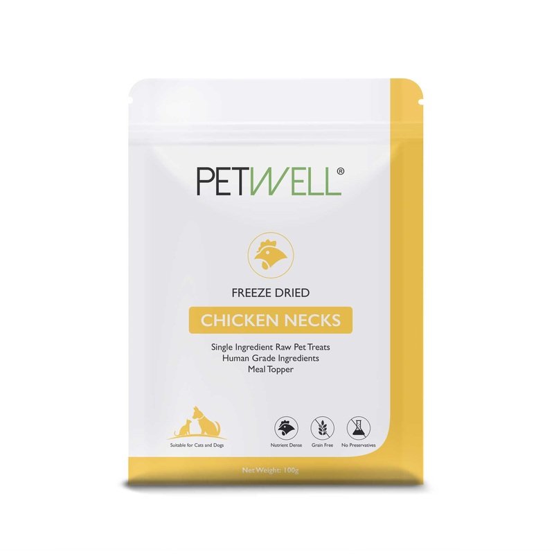 Petwell Dog and Cat Treats Freeze Dried Chicken Necks 100g