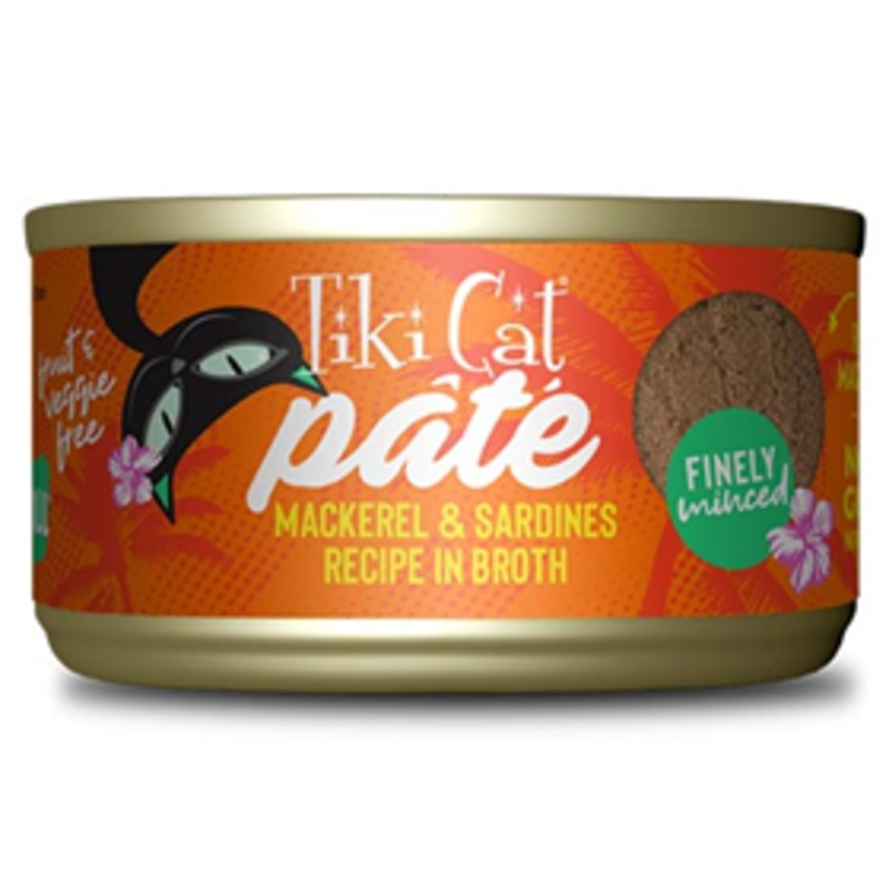 Tiki Cat Pate Mackerel & Sardines Recipe in Broth 2.8 oz.