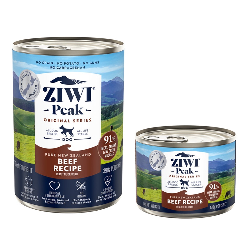 Ziwi Peak Beef Wet Dog Food|170g Single Can|390g Single Can|170g x 12|390g x 12