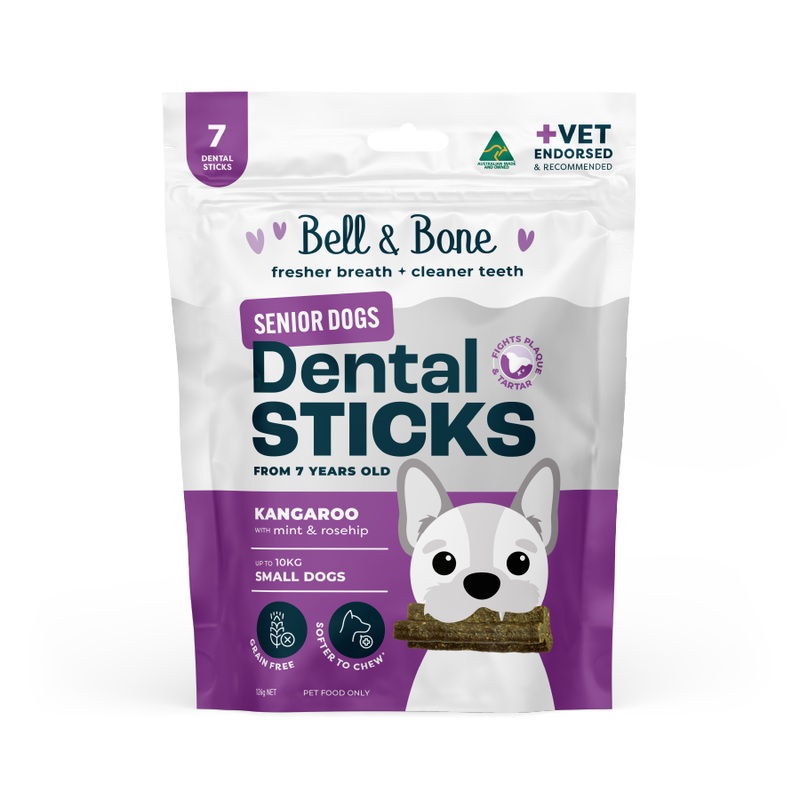 Bell & Bone Senior Dog Dental Sticks Kangaroo 7 Pack