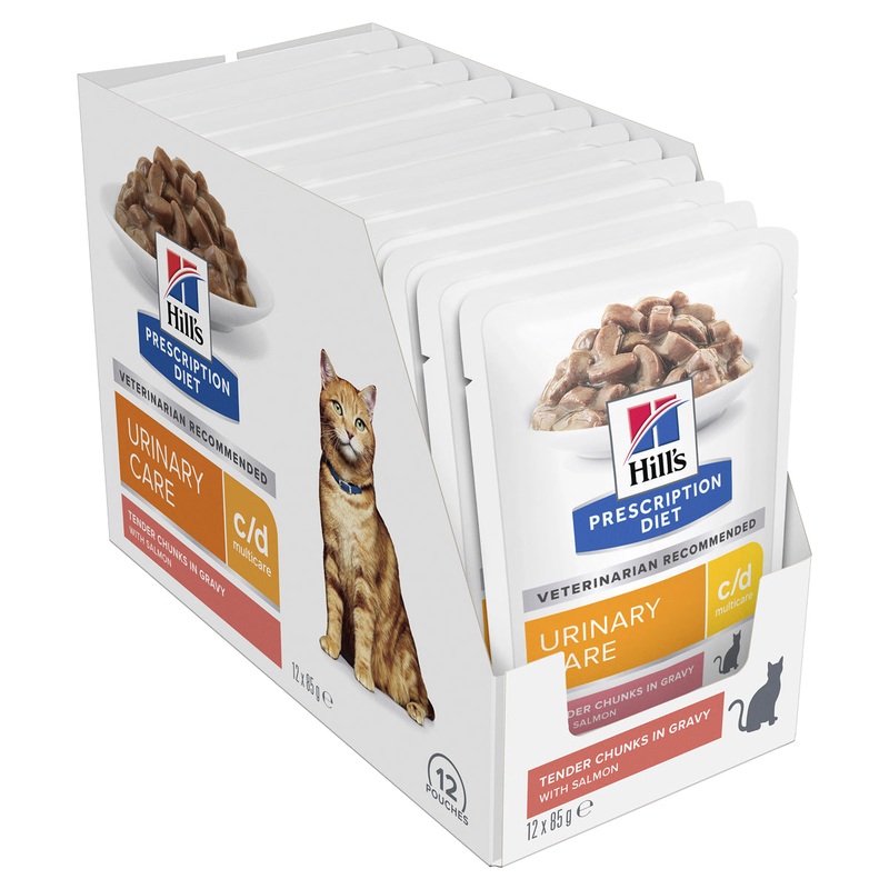 Hill’s Prescription Diet c/d Multicare Urinary Care Salmon Cat Food Pouches 85g x 12