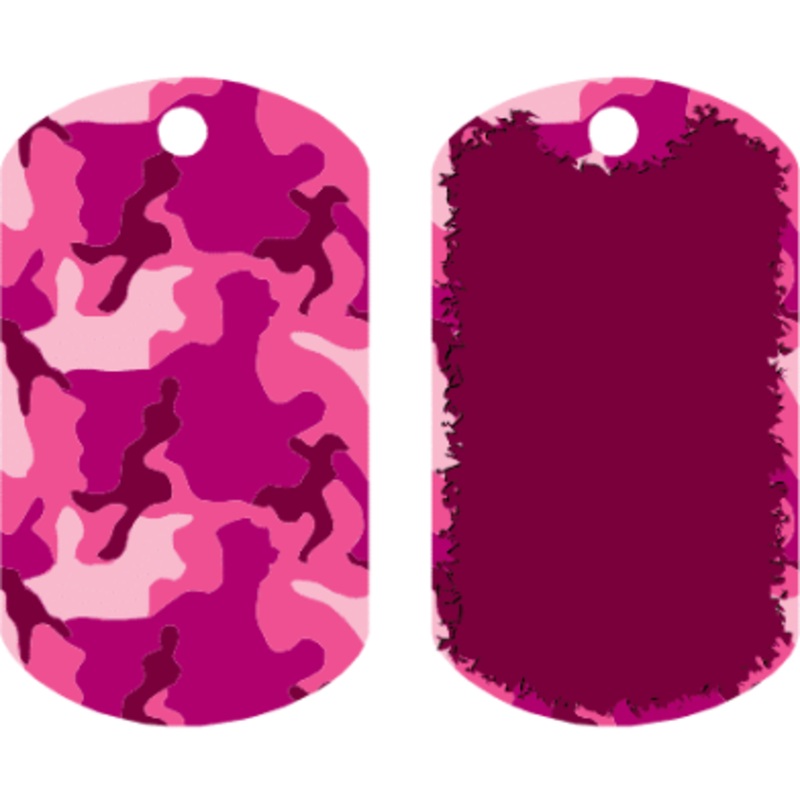 I.D Tag Pink Camouflage 5×2.8cm