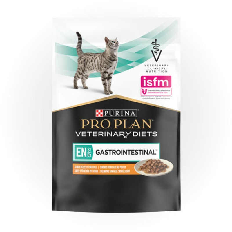 PRO PLAN Veterinary Diet Feline EN Gastrointestinal Chicken Pouches Wet Cat Food 85g x 10
