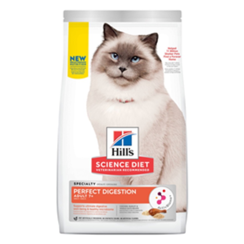 Hill’s Science Diet Cat Adult 7+ Perfect Digestion Chicken, Barley, and Whole Oats Recipe