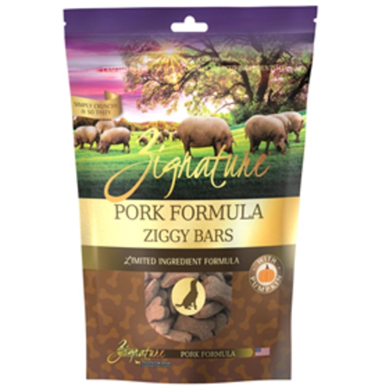 Zignature Pork Formula Ziggy Bars Treat for Dogs 12 oz.