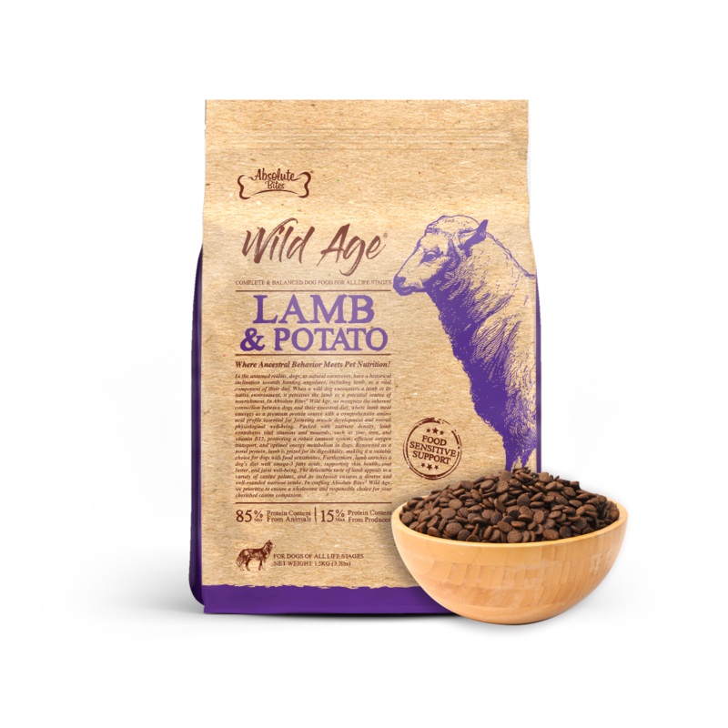 Absolute Bites Wild Age Dog Lamb & Potato Complete & Balanced For All Life Stages 3.3lbs