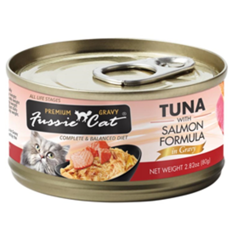 Fussie Cat Tuna with Salmon Formula in Gravy 2.82 oz
