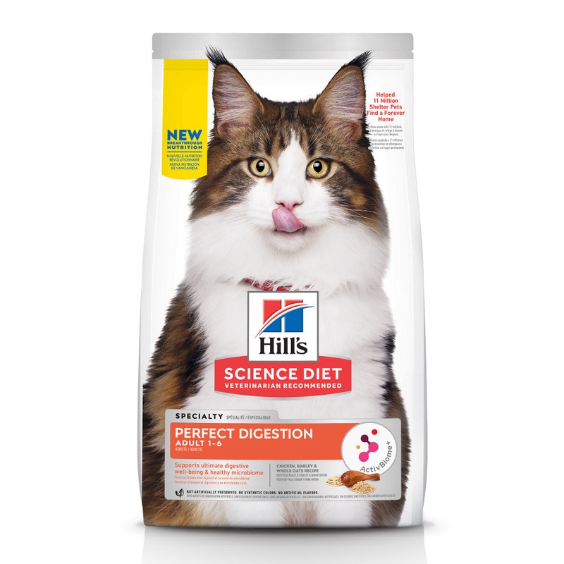 Hill’s Science Diet Adult Perfect Digestion Chicken, Barley, & Whole Oats Recipe Dry Cat Food