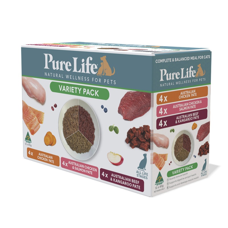 Pure Life Variety Pack Wet Cat Food 80g x 12