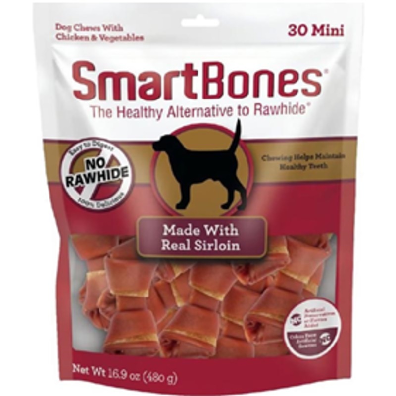 SmartBones Made with Real Sirloin Mini Dog Treats 30 count