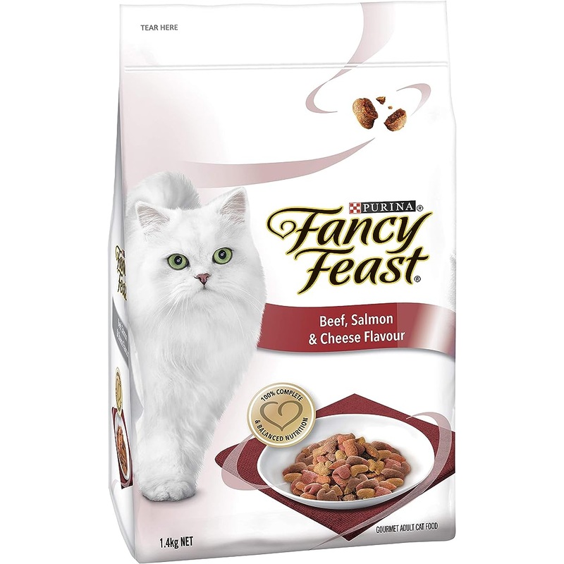 Fancy Feast Beef Salmon And Cheese Flavour Adult Dry Cat Food 1.4kg