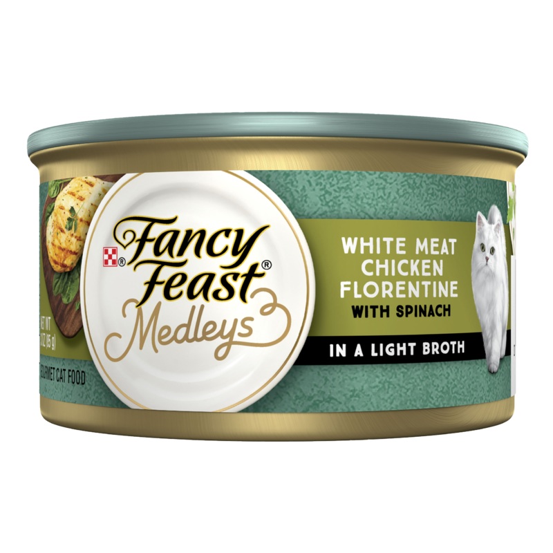 Fancy Feast Medleys White Meat Chicken Florentine And Garden Greens Adult Wet Cat Food 85g x 24