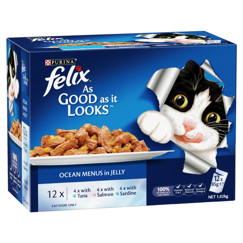 Felix As Good As It Looks Ocean Menu Adult Wet Cat Food 85g x 12