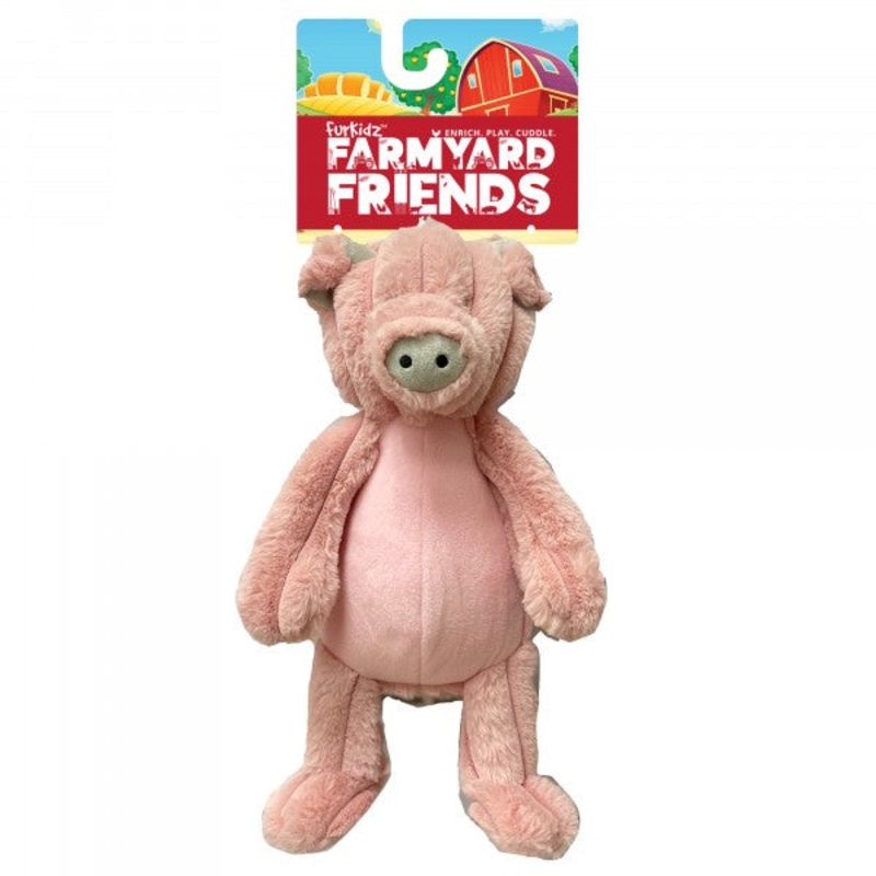 FurKidz Farmyard Friends Pig Plush Dog Toy